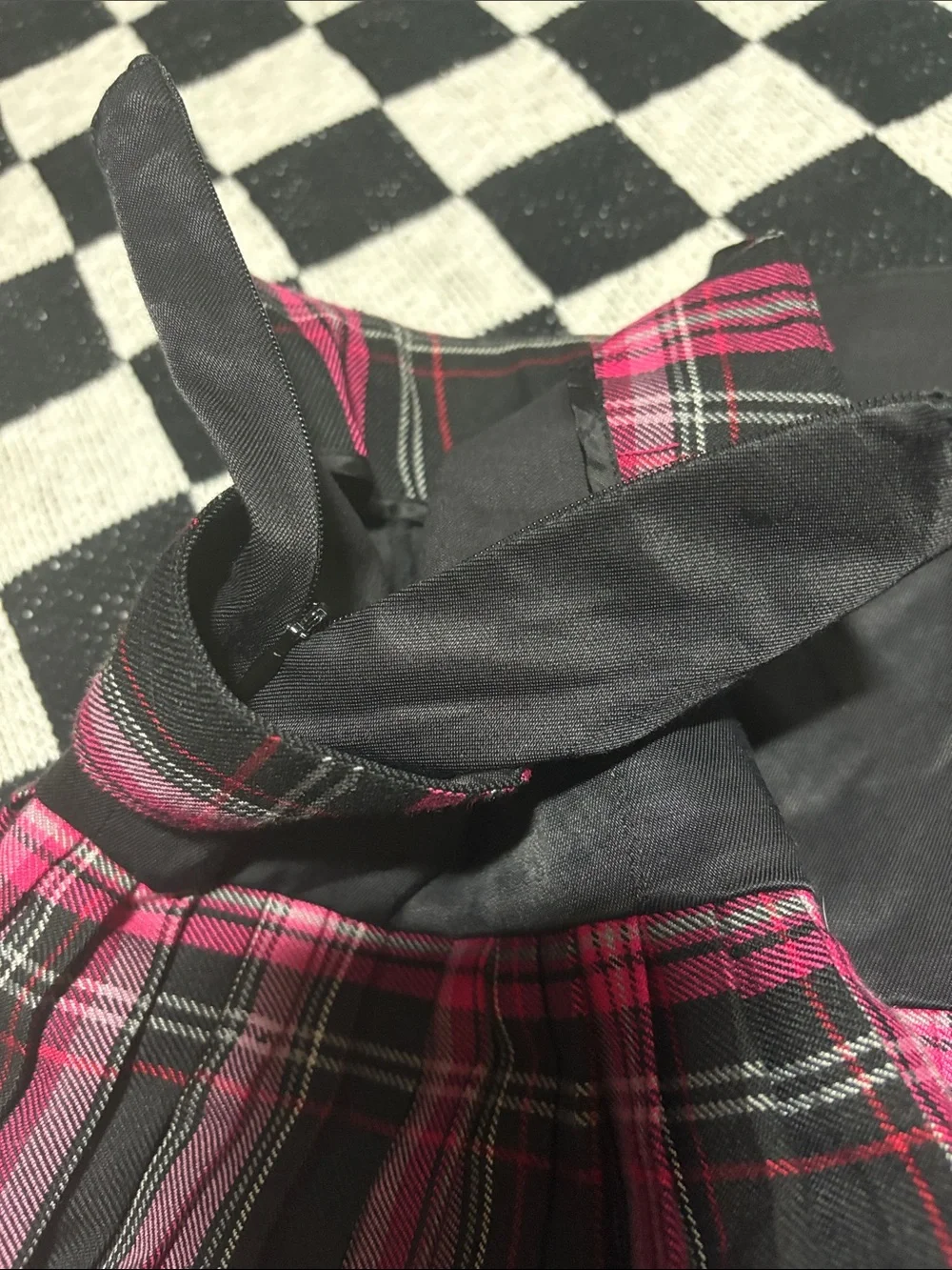 Vintage Candie's Plaid Pleated Micro Mini Skirt